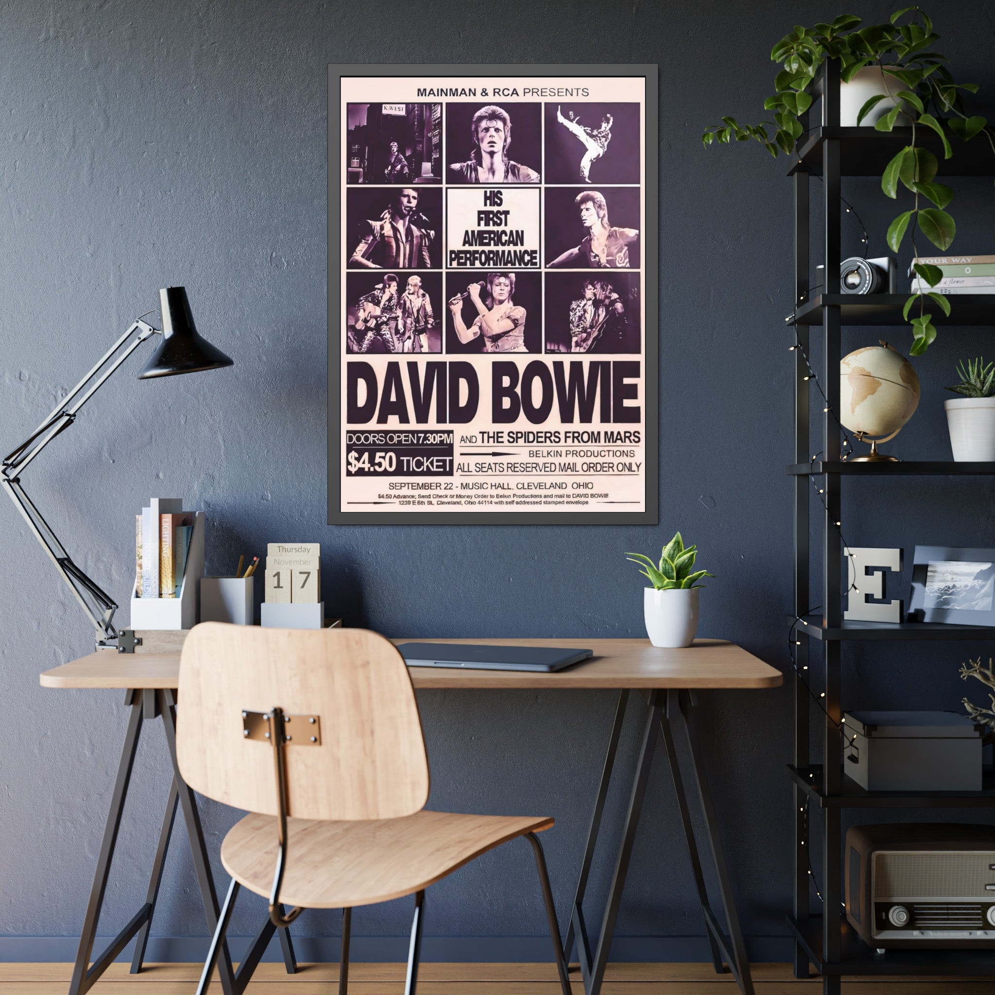 David Bowie and The Spiders From Mars Concert Poster
