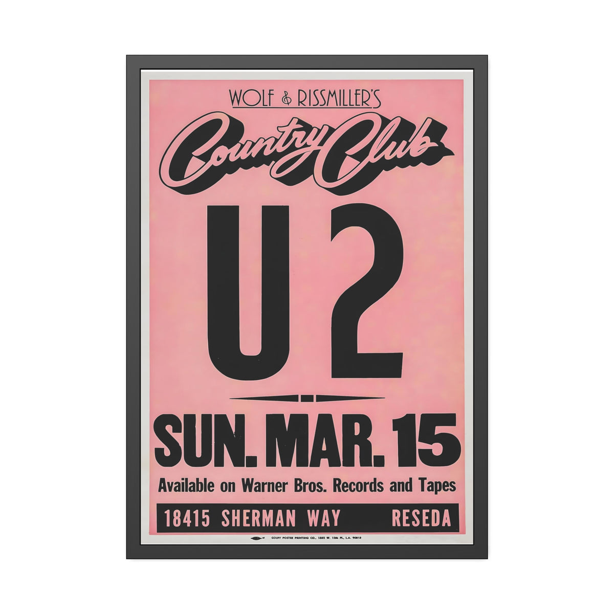 U2 Reseda Concert Poster