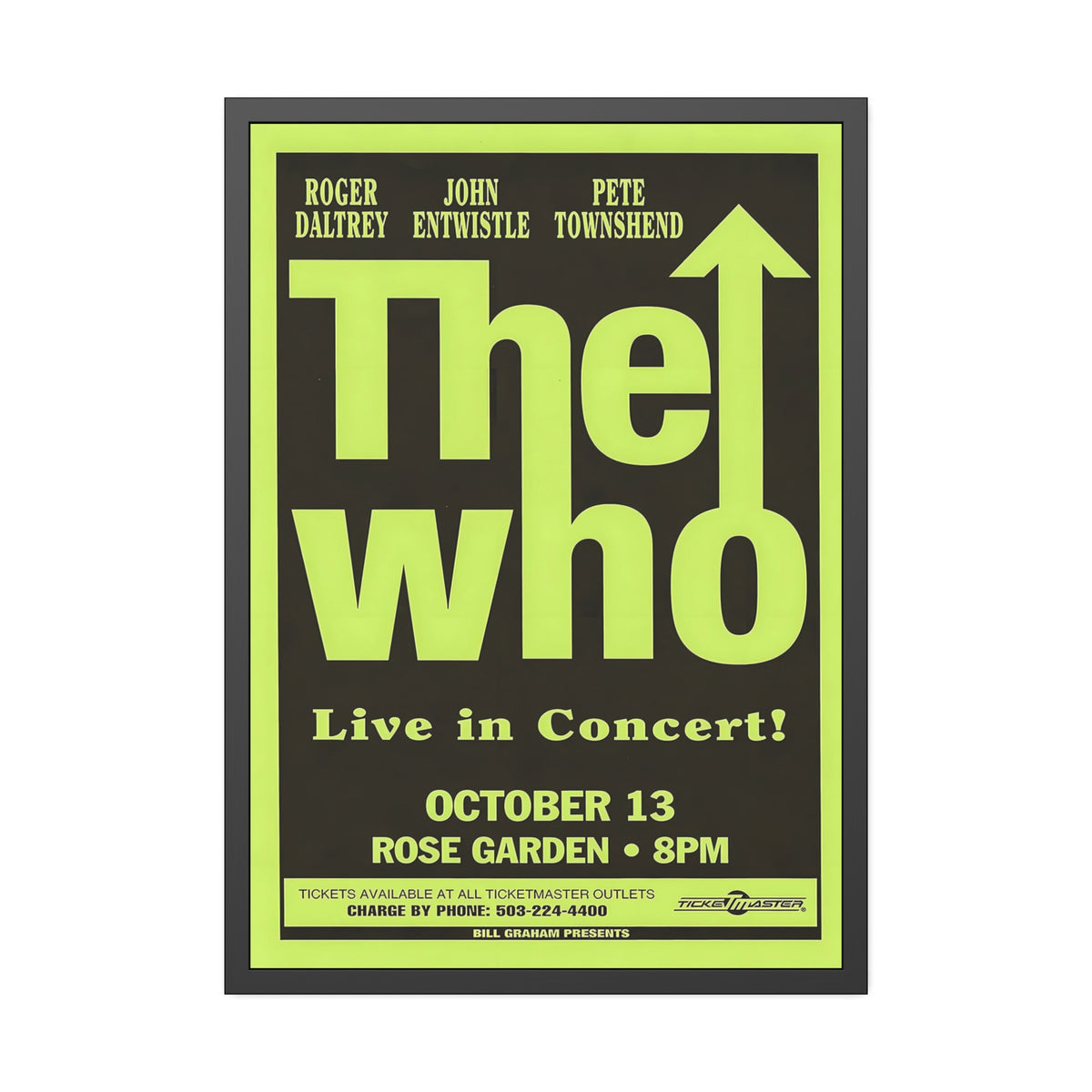 The Who Rose Garden Concert Poster