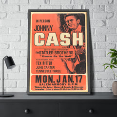 Johnny Cash Salem Armory Concert Poster