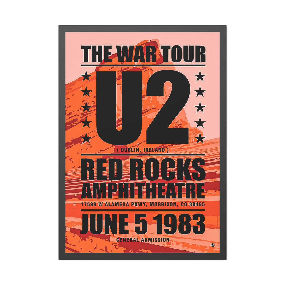 U2 Concert Poster Red Rocks