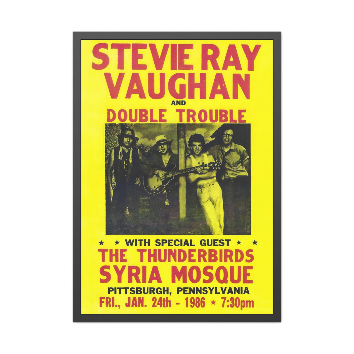 Stevie Ray Vaughan Concert Poster Pittsburgh