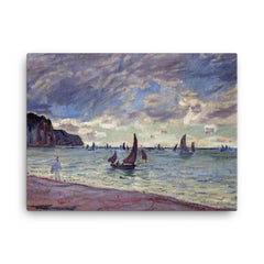 Claude Monet Fishing Boats by the Beach and the Cliffs of Pourville, 1882.jpeg Canvas Print