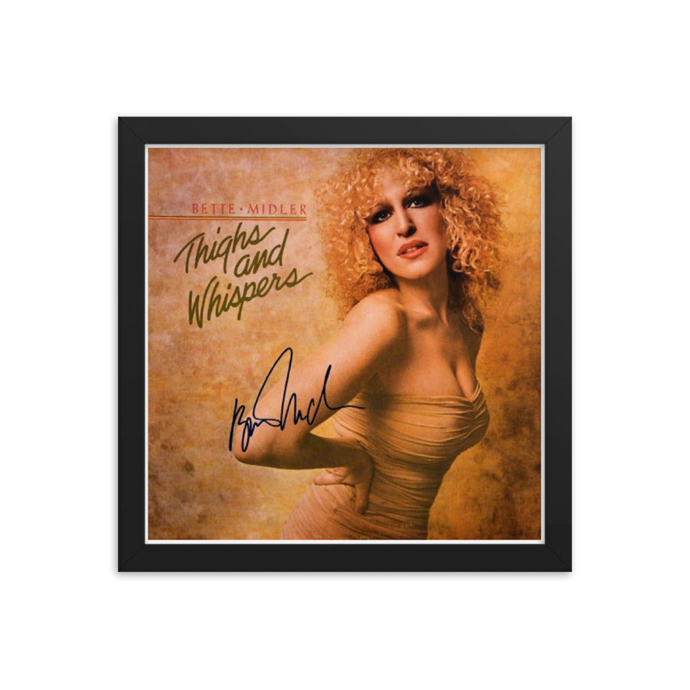 Bette Midler signed Thighs And Whispers album Cover Reprint