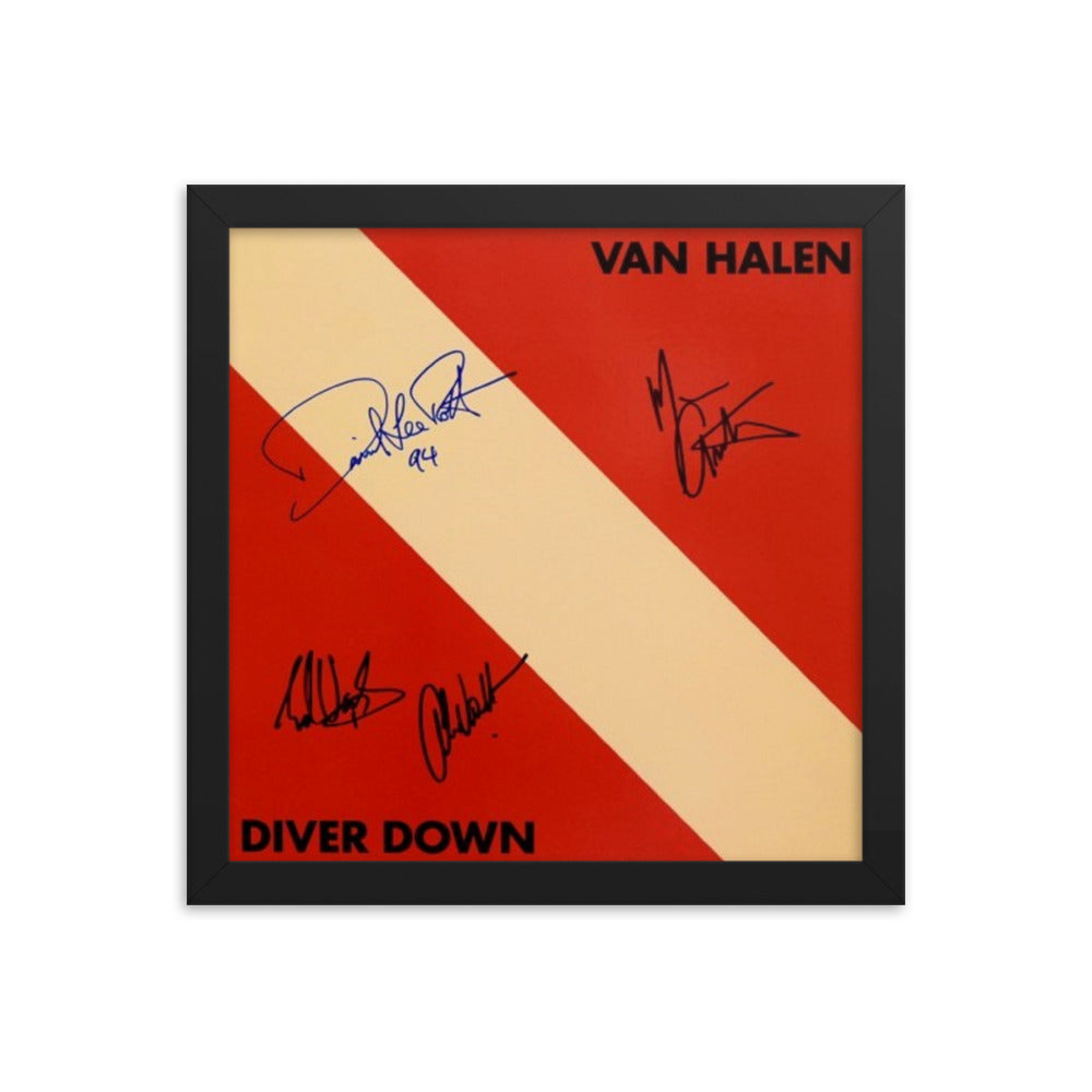 Van Halen signed "Diver Down" album Cover Reprint