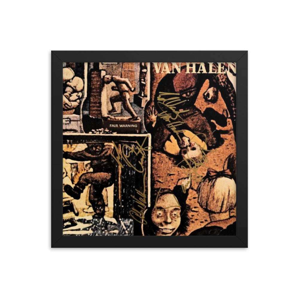 Van Halen signed "Fair Warning" album Cover Reprint