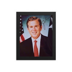 George Bush Jr. signed portrait photo