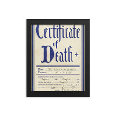 The Wizard Of Oz Wicked Witch Death Certificate prop print Reprint