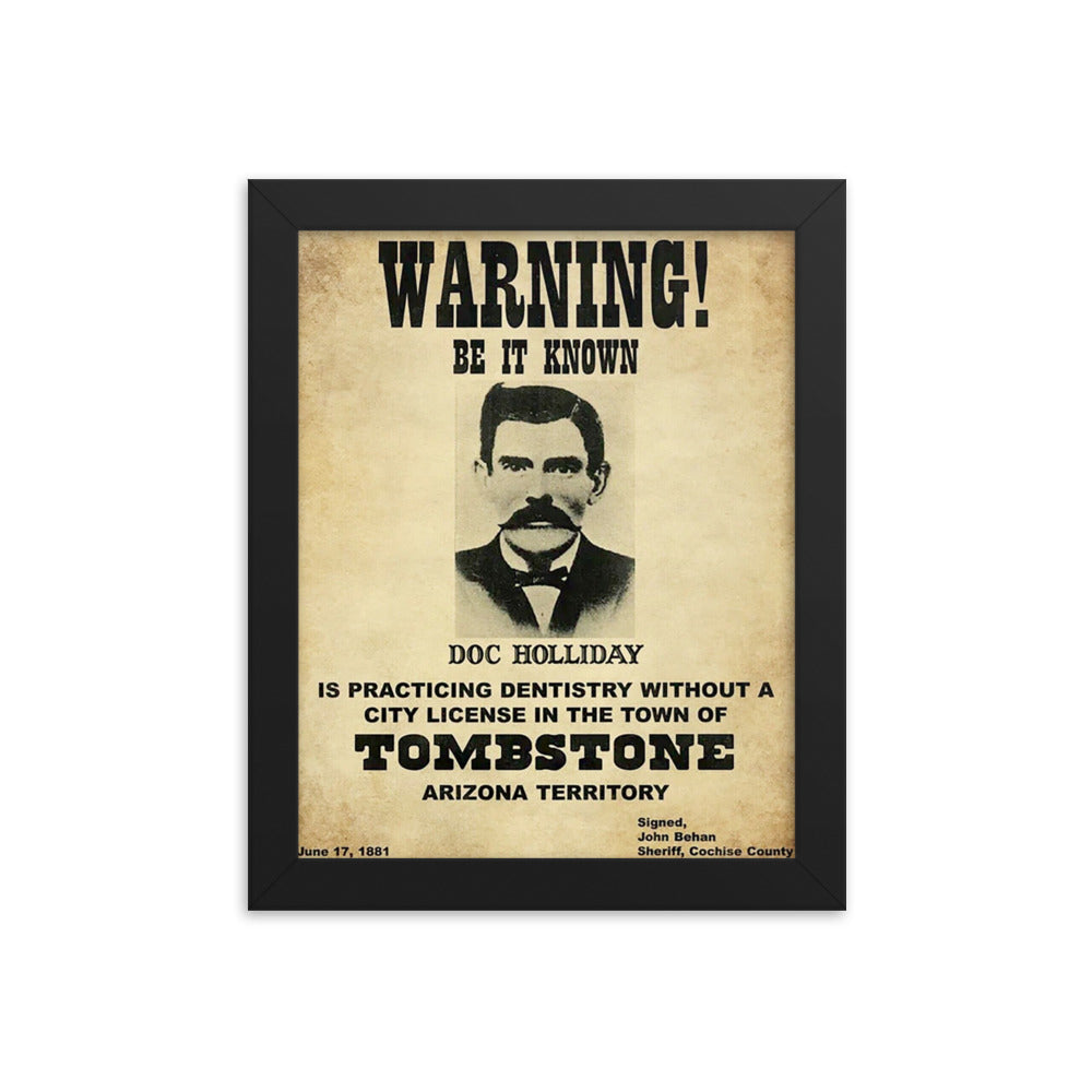 Doc Holliday Tombstone Wanted Poster reprint Reprint