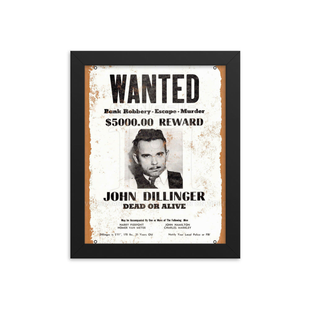 John Dillinger Wanted Poster reprint Reprint
