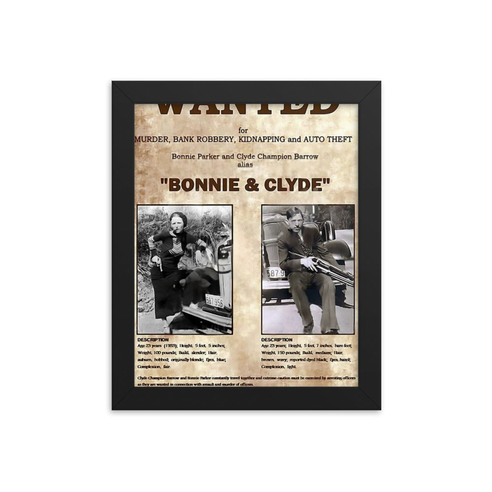 Bonnie & Clyde Wanted Poster reprint Reprint