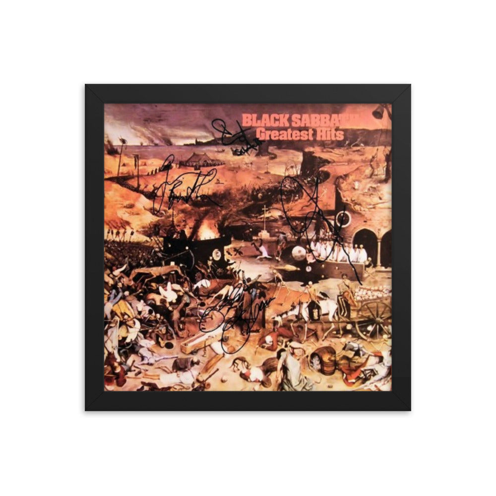 Black Sabbath signed "Greatest Hits" album Cover Reprint