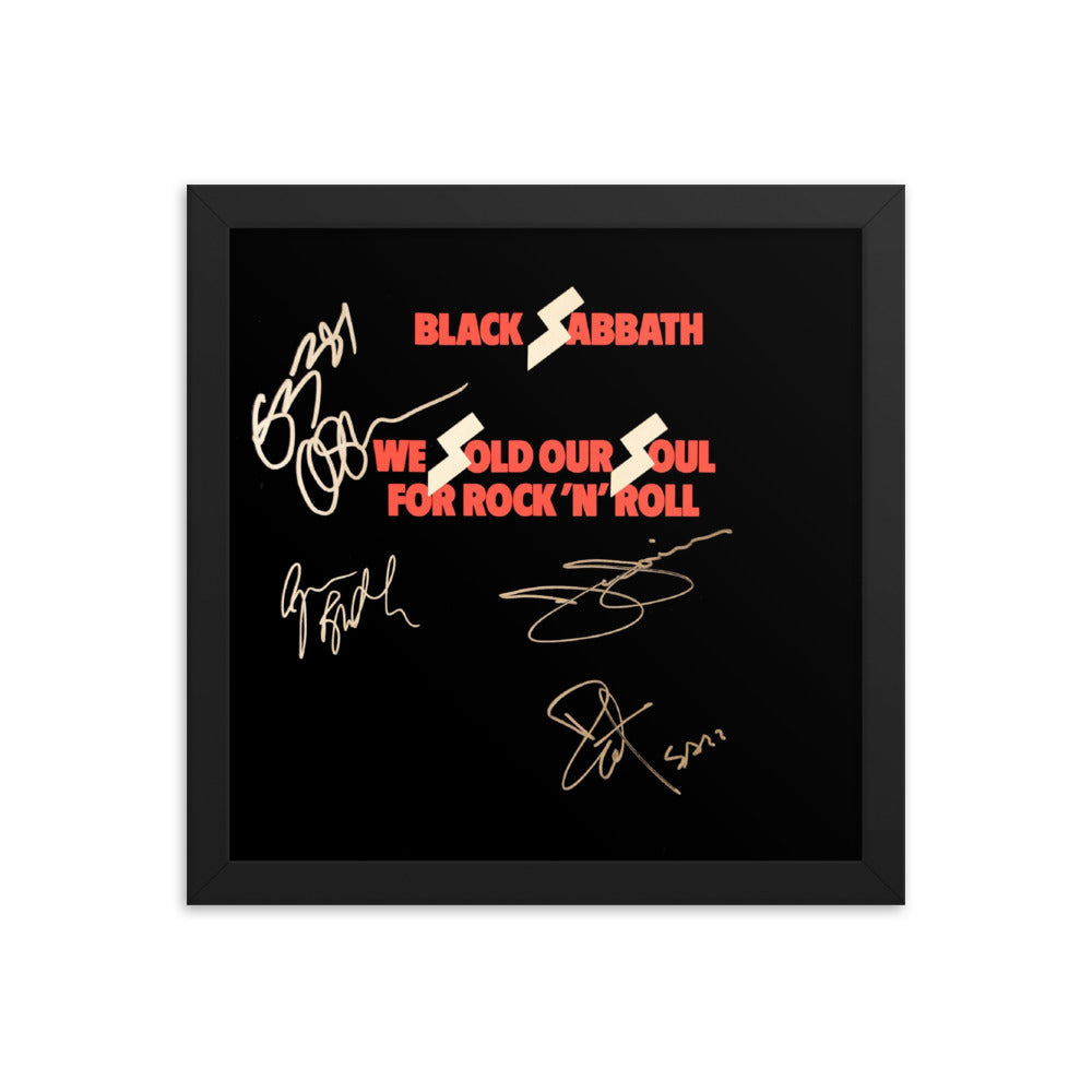 Black Sabbath signed We Sold Our Soul For Rock ‘N’ Roll album Cover Reprint