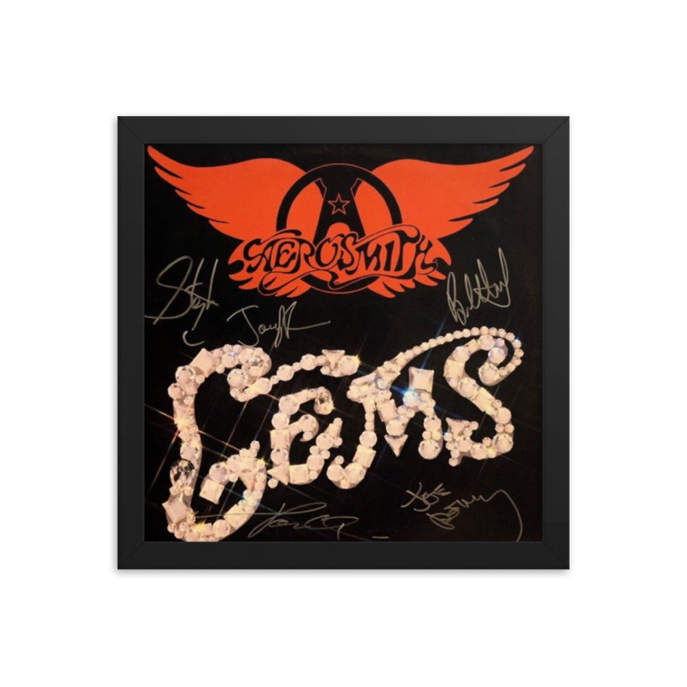 Aerosmith signed "Gems" album Cover Reprint