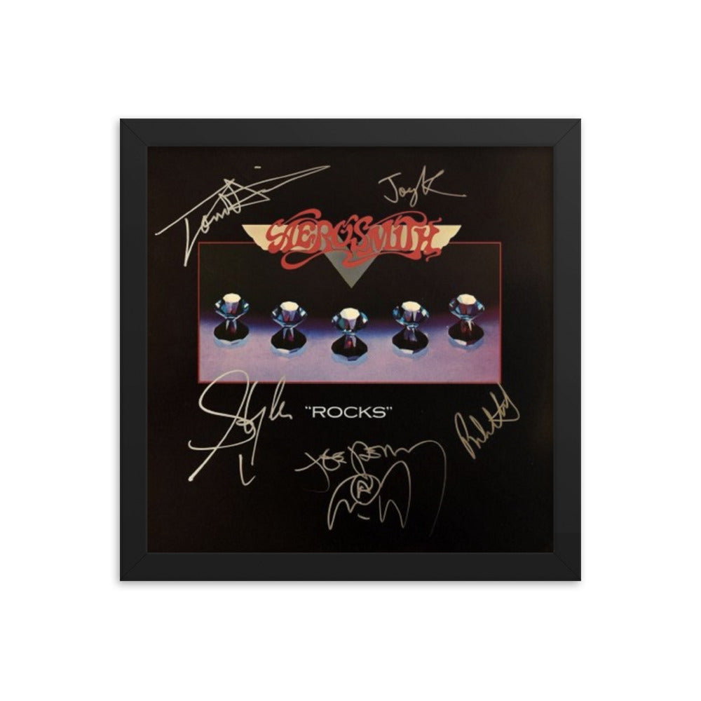 Aerosmith signed Rocks album Cover Reprint