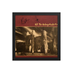 U2 signed "The Unforgettable Fire" album Reprint