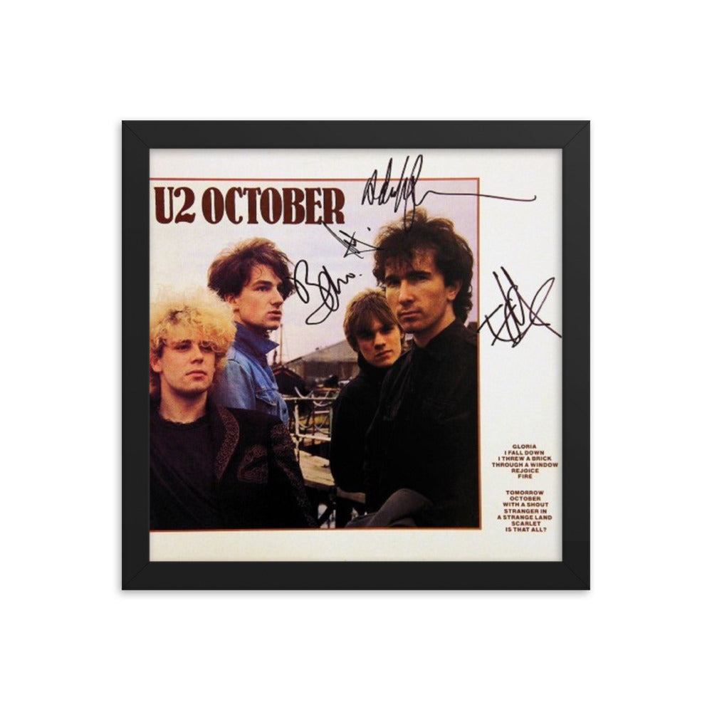 U2 signed "October" album Reprint