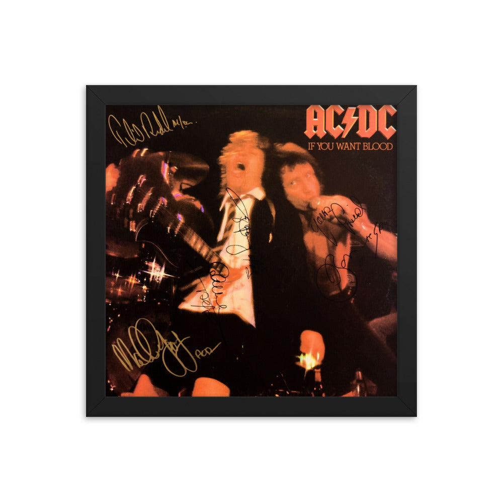 AC/DC If You Want Blood signed album Reprint