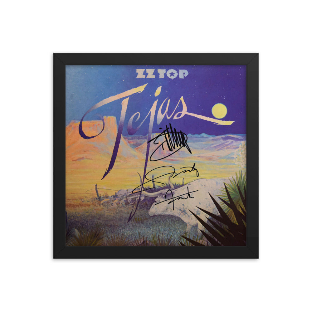 ZZ Top signed Tejas album Reprint